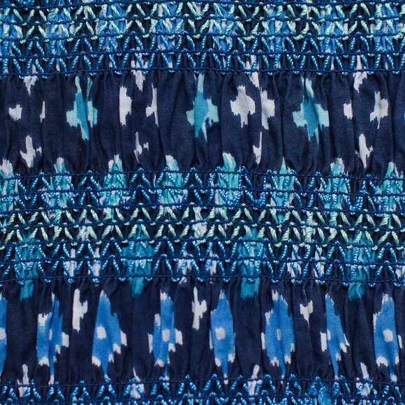 Tuckernuck Pink City Prints Blue Isabel Tiered Midi Dress in Ocean Ikat Size XS - Picture 4 of 10